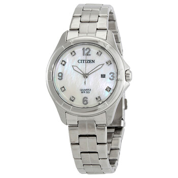 Quartz Crystal Mother of Pearl Dial Watch EU608058D