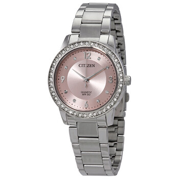 Quartz Crystal Pink Dial Watch EL309081X