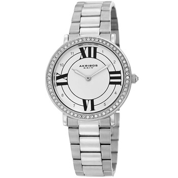 Quartz Crystal White Dial Watch AK1036SS