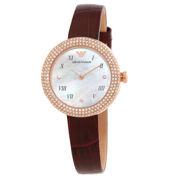 Quartz Crystal White Mother of Pearl Dial Watch AR11357