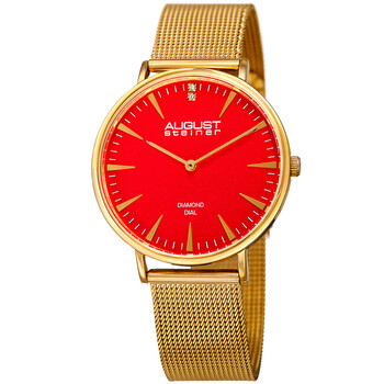 Quartz Diamond Orange Dial Watch AS8207YG