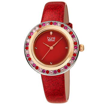 Quartz Diamond Red Dial Watch BUR265RD