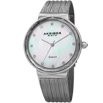 Quartz Diamond White Mother of Pearl Dial Watch AK1009SS