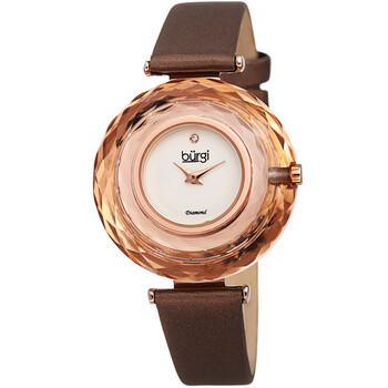 Quartz Faceted Crystal Bezel Diamond Dial Watch BUR252BR