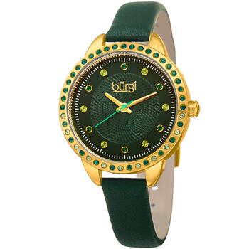 Quartz Green Dial Green Leather Watch BUR161YGGN