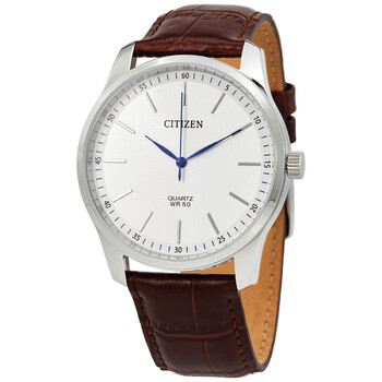 Quartz White Dial Brown Leather Watch BH500008A