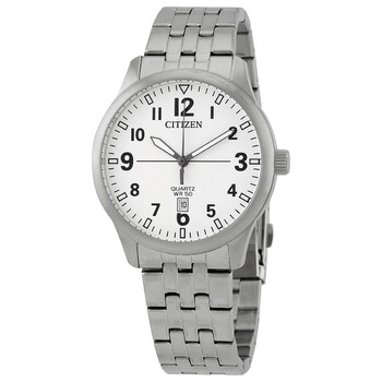 Quartz White Dial Stainless Steel Watch BI105081B