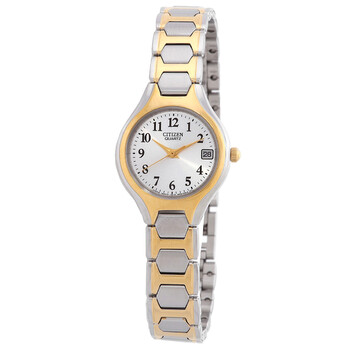 Quartz White Dial TwoTone Watch EU225451A