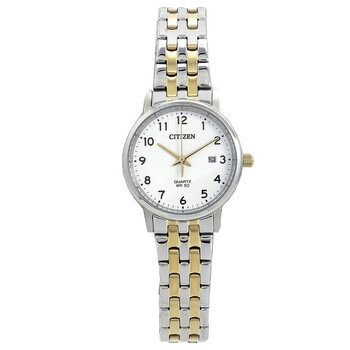 Quartz White Dial Twotone Watch EU609658A