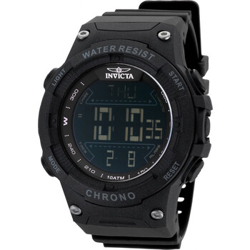 Racing Alarm Chronograph GMT Quartz Digital Black Dial Watch