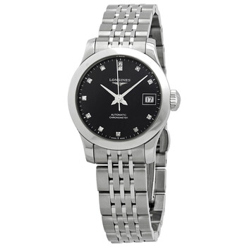Record Automatic Chronometer Diamond Black Dial Watch L2.320.4.57.6