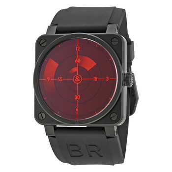 Red Radar Black Rubber Automatic Watch BR0392RED RADAR