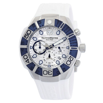 Reef Black Chronograph GMT Quartz White Dial Watch TM523013