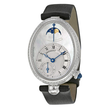 Reine De Naples Mother of Pearl Dial 18kt White Gold Diamond Black Satin Watch 8908BB52864D00D