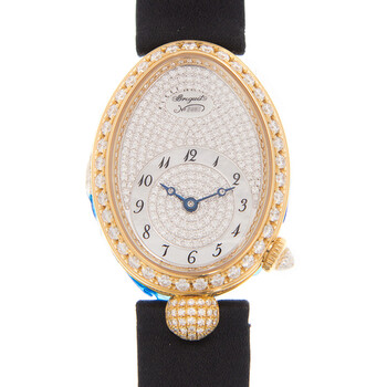 Reine de Naples Diamond Pave Dial Black Satin Watch 8928BA8D844DD0D