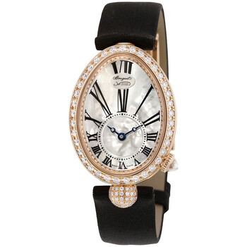 Reine de Naples Mother of Pearl Dial 18kt Rose Gold Black Satin Watch 8928BR51844DD0D