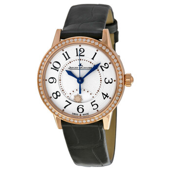 RendezVous  Silver Dial 18kt Rose Gold Black Leather Watch Q3462521