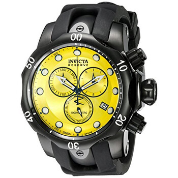 Reserve Chronograph Yellow Dial Black Rubber Watch