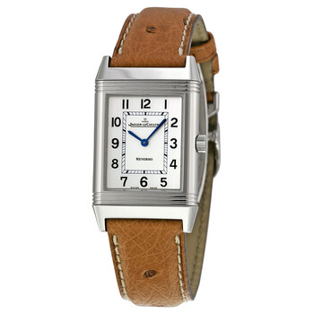 Reverso Classic Silver Dial Brown Ostrich Leather Watch Q2508411
