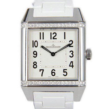 Reverso Squadra Classique White Dial Diamond Rubber Watch Q7068721