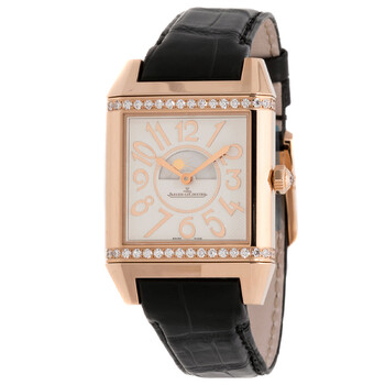 Reverso Squadra Lady Duetto Silvered guilloche Black Dial Watch Q7052421