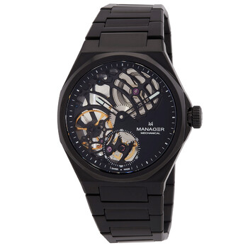 Revolution Hand Wind Black Dial Watch MANRM09NM