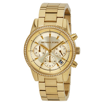 Ritz Chronograph Gold Dial Watch MK6356