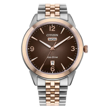 Rolan EcoDrive Brown Dial TwoTone Watch AW015657X