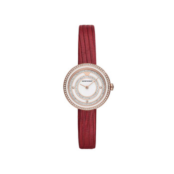 Rosa Quartz Crystal White Dial Watch AR11532