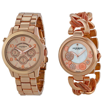 Rose Gold Tone Stainless Steel Watch Set AK676RG