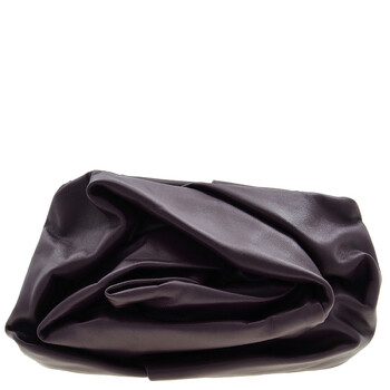 Rose Leather Clutch In Prune