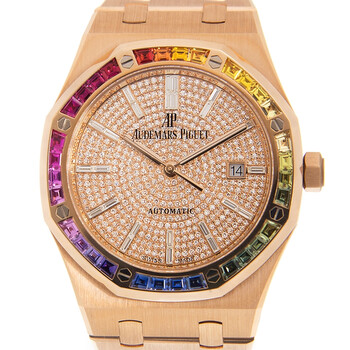 Royal Oak Automatic Rainbow Diamond Rose Gold Watch 15413OR.YY.1220OR.01