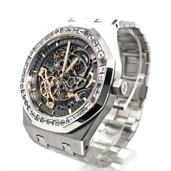 Royal Oak Double Balance Wheel Openworked Hand Wind Diamond Watch 15412BC.ZZ.1220BC.01