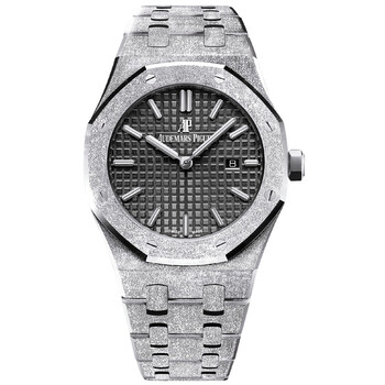 Royal Oak Frosted Black Dial 18k White Gold Watch 67653BC.GG.1263BC.02