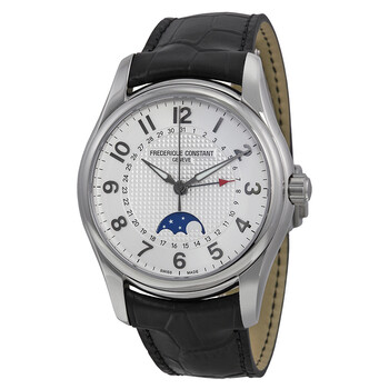 Runabout Moonphase White Dial Black Leather Watch FC330RM6B6