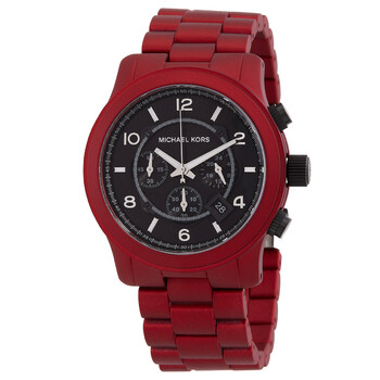 Runway Chronograph Quartz Black Dial Watch MK9148