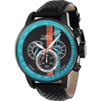 S1 Rally Chronograph GMT Quartz Black Blue Orange Dial Watch