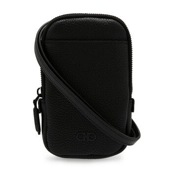 Salvatore Ferragamo Gancini Leather Pouch With Strap