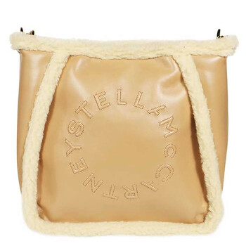 Sand Leather Logo Perforated Bag