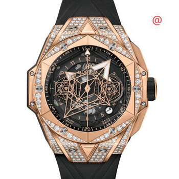 Sang Bleu II King Gold Pave Chronograph Automatic Diamond Black Dial Watch 418.OX.1108.RX.1604.MXM20