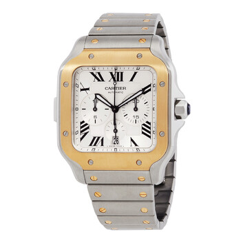 Santos De Cartier Chronograph Automatic Silver Dial Watch w2sa0008
