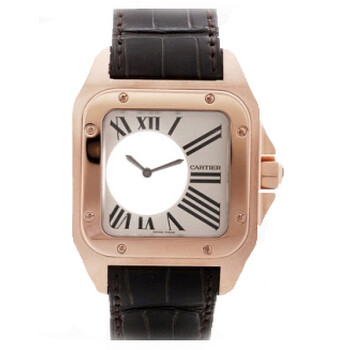 Santos Mysterieuse 18k Rose Gold and Alligator Leather Watch W20115Y1