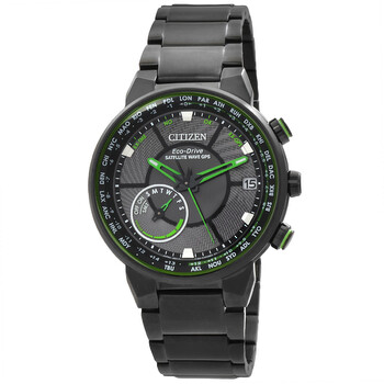 Satellite Wave GPS Freedom Black EcoDrive Dial Watch CC303550E