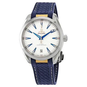 Seamaster Aqua Terra Automatic Silver Dial Blue Rubber Watch 220.12.41.21.02.004