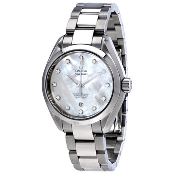 Seamaster Aqua Terra White Mother of Pearl Automatic Diamond Dial 34 mm Watch 231.10.34.20.55.002