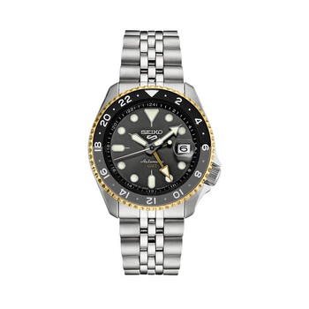 Seiko 5 GMT Automatic AnalogDigital Grey Dial Watch SSK021