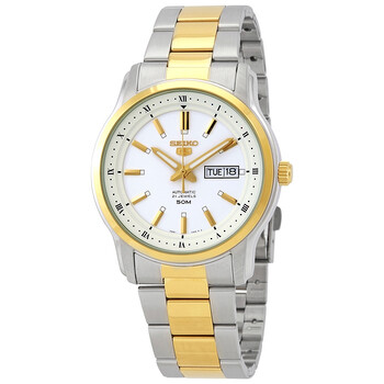 Series 5 Automatic White Dial Twotone Watch SNKP14K1S