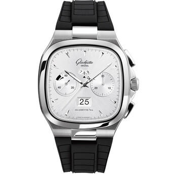 Seventies Chronograph Panorama Date Automatic Silver Dial Watch