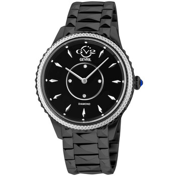 Siena Quartz Black Dial Diamond Watch