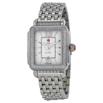 Signature Deco Diamond Silver Guilloche Dial Steel Watch MWW06T000055
